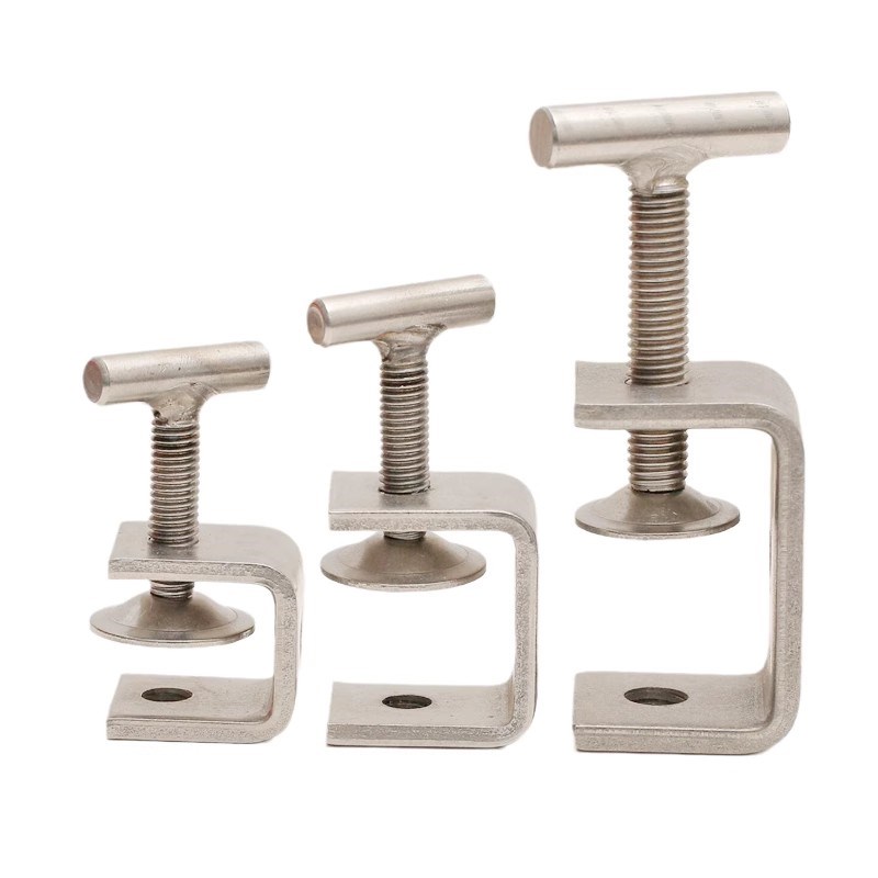 304不锈钢手拧老虎夹卡夹钢梁夹子钢管方形夹C型夹U形夹子