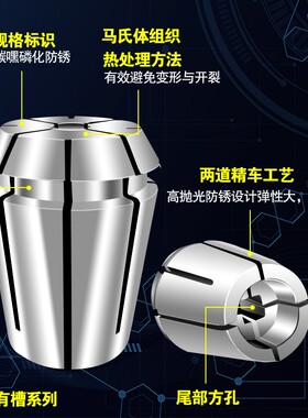 数控ERG20高精度丝攻筒夹攻丝夹头丝锥刚性锁嘴弹簧索咀16//25/32