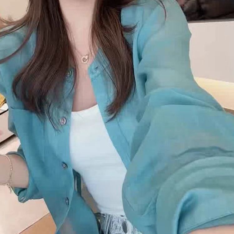 新款慵懒风宽松长袖防晒上衣
