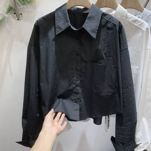 慵懒风衬衫女设计感小众宽松