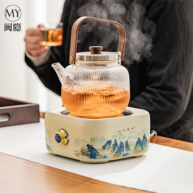 煮茶壶玻璃蒸煮茶器电陶炉泡茶壶家用大容量茶具套装2025新款