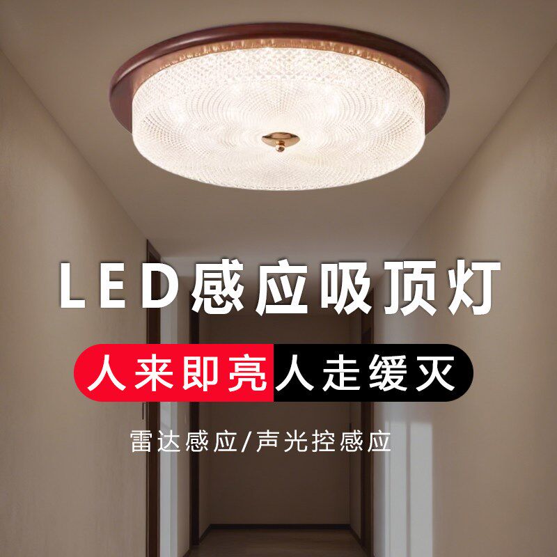 感应灯人来即亮人走即灭声光控过道走廊楼梯感应灯感应阳台吸顶灯