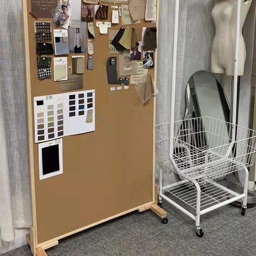 鑫声音落地移动软木板万向轮支架组合留言板展示栏照片墙公告栏