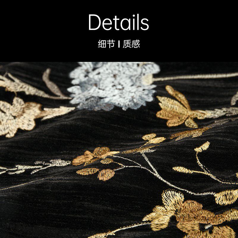 进口高级法式中古刺绣抱枕中式客厅沙发流苏抱枕黑色长靠垫靠枕