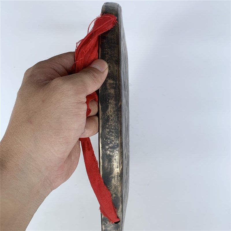 纯手工36~40cm青铜抄锣纯铜矮边花纹锣响铜低音锣穿山响老铜大锣
