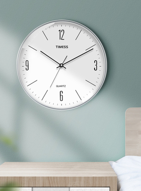 精选TIMESS/挂钟客厅时钟挂墙家用免打孔简约现代挂表静音石英钟