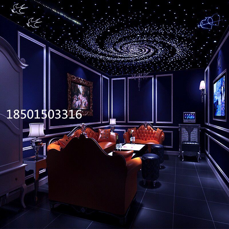 星空顶天花板家庭影音室满天星KTV卧室理发店客厅吊顶石膏板定制