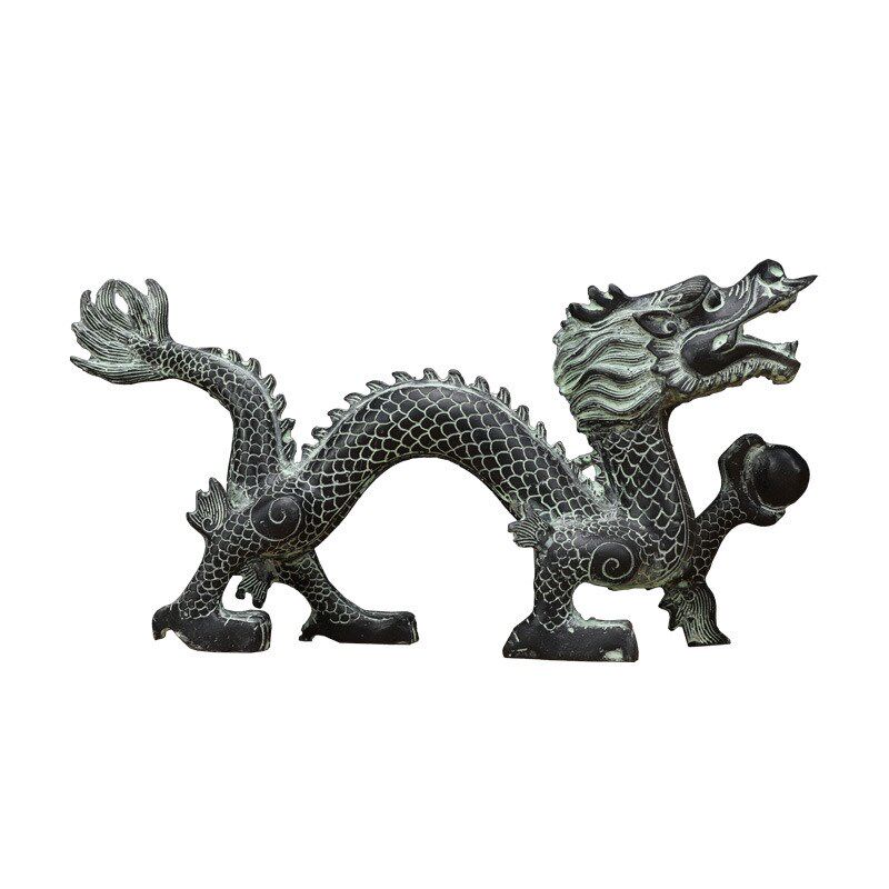 包邮仿古青铜器龙抓珠摆件家居工艺品摆设风水青龙铜龙艺术品摆设