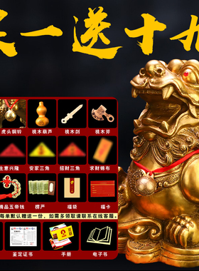 貔貅摆件纯铜一对皮丘招财吸财聚财纯铜小号玄关客厅吧台店铺装饰