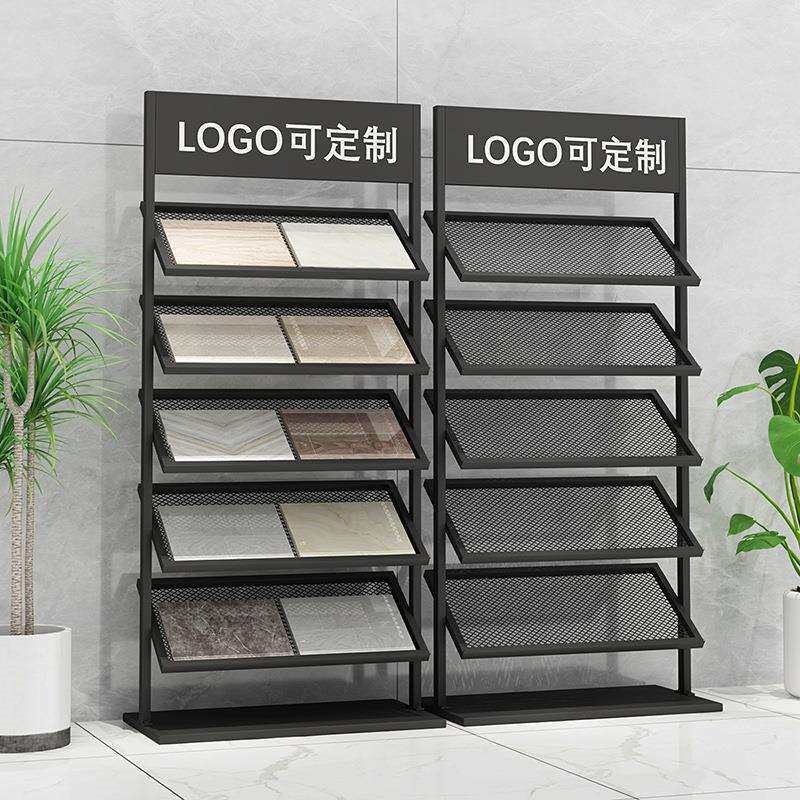石英玻璃展架地砖石材摆放货架落地铝扣板立式样品瓷砖展示架橱柜