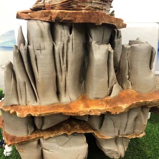 太行奇石鱼缸摆件盆景造景高山流水高端摆件