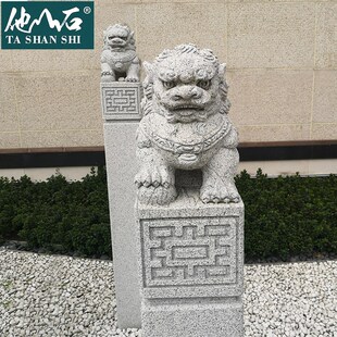 拴马桩拴马石仿古石雕家用户外庭院天然石材汉白玉中式 园林摆件