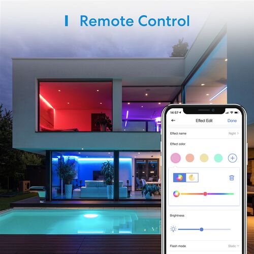 HomeKit 智能RGB彩色灯带无极调光Siri遥控暖白LED灯条自粘卡扣