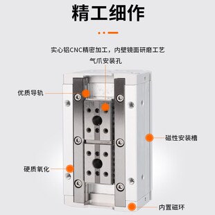 精选亚德客型气动阔型手指气缸HFD8X15 HFD12X20 HFD16X30 HFD20X