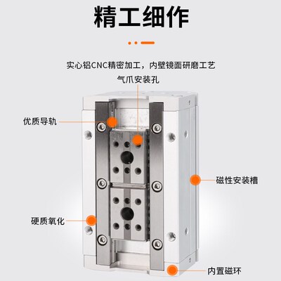 精选亚德客型气动阔型手指气缸HFD8X15 HFD12X20 HFD16X30 HFD20X