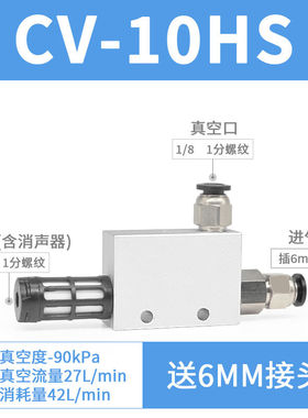 机械手配件工业机械手真空发生器CV/ZH负压大吸力电磁阀二位五通