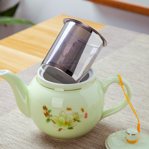连山阁陶瓷大号过滤泡茶壶