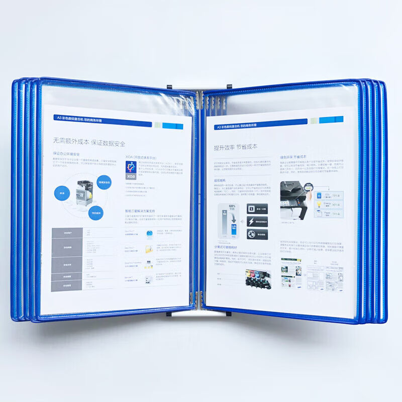 A4挂墙壁翻页文件夹上墙展示架5页10页标准作业指导书展示架操作A