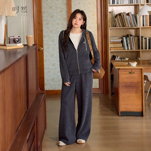 微胖MM25年冬季 休闲直筒裤 新款 子女垂感糯米裤 遮肉显瘦裤 时然大码