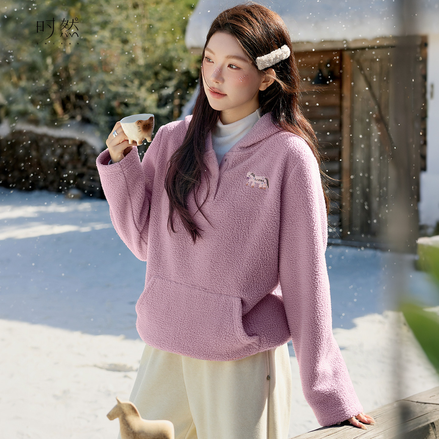 时然大码摇粒绒连帽卫衣微胖mm秋冬女装保暖长袖上衣宽松休闲新款,女装/女士精品,大码内搭,淘宝优惠券,粉丝福利购,淘宝优惠卷