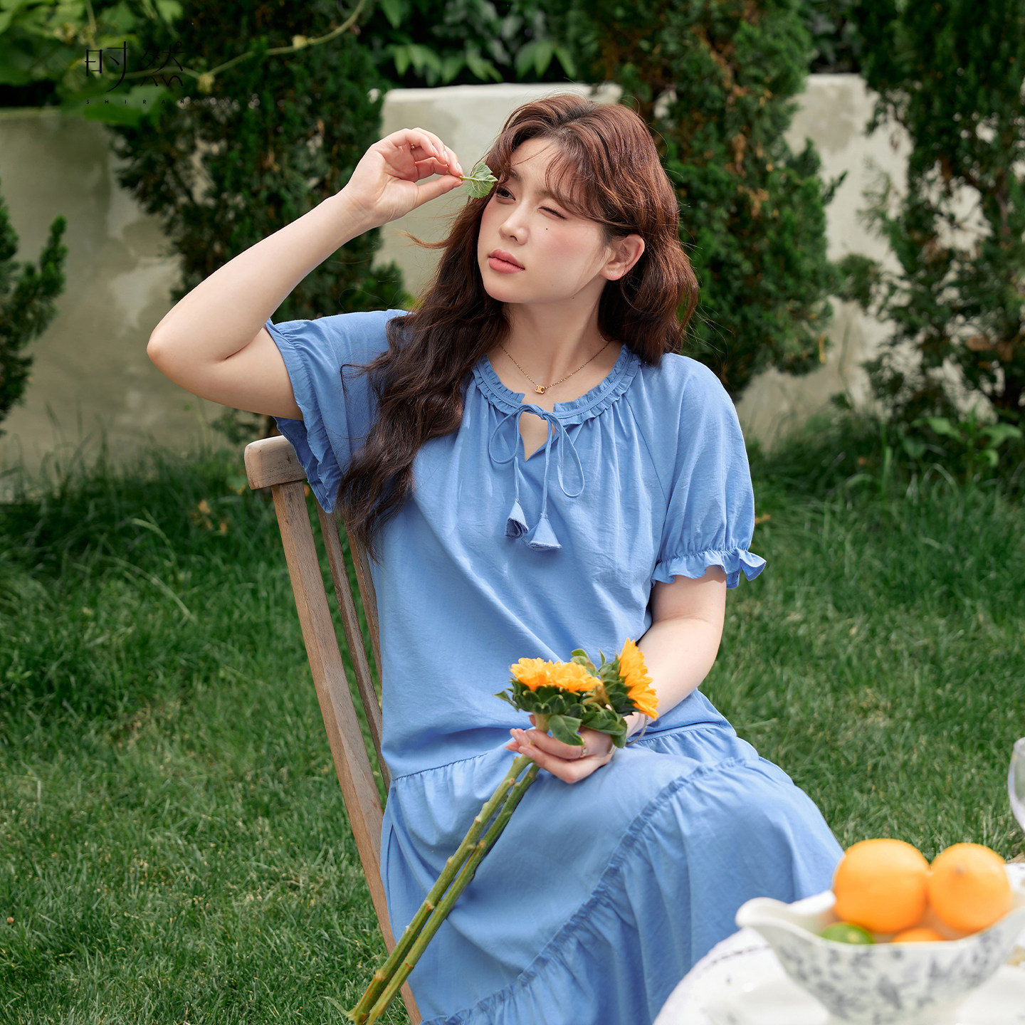 时然大码微胖MM2026年夏季新款韩系简约百搭实穿洋气显瘦连衣裙