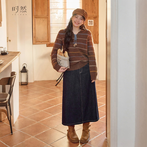 时然【复古诗篇】牛仔半身裙