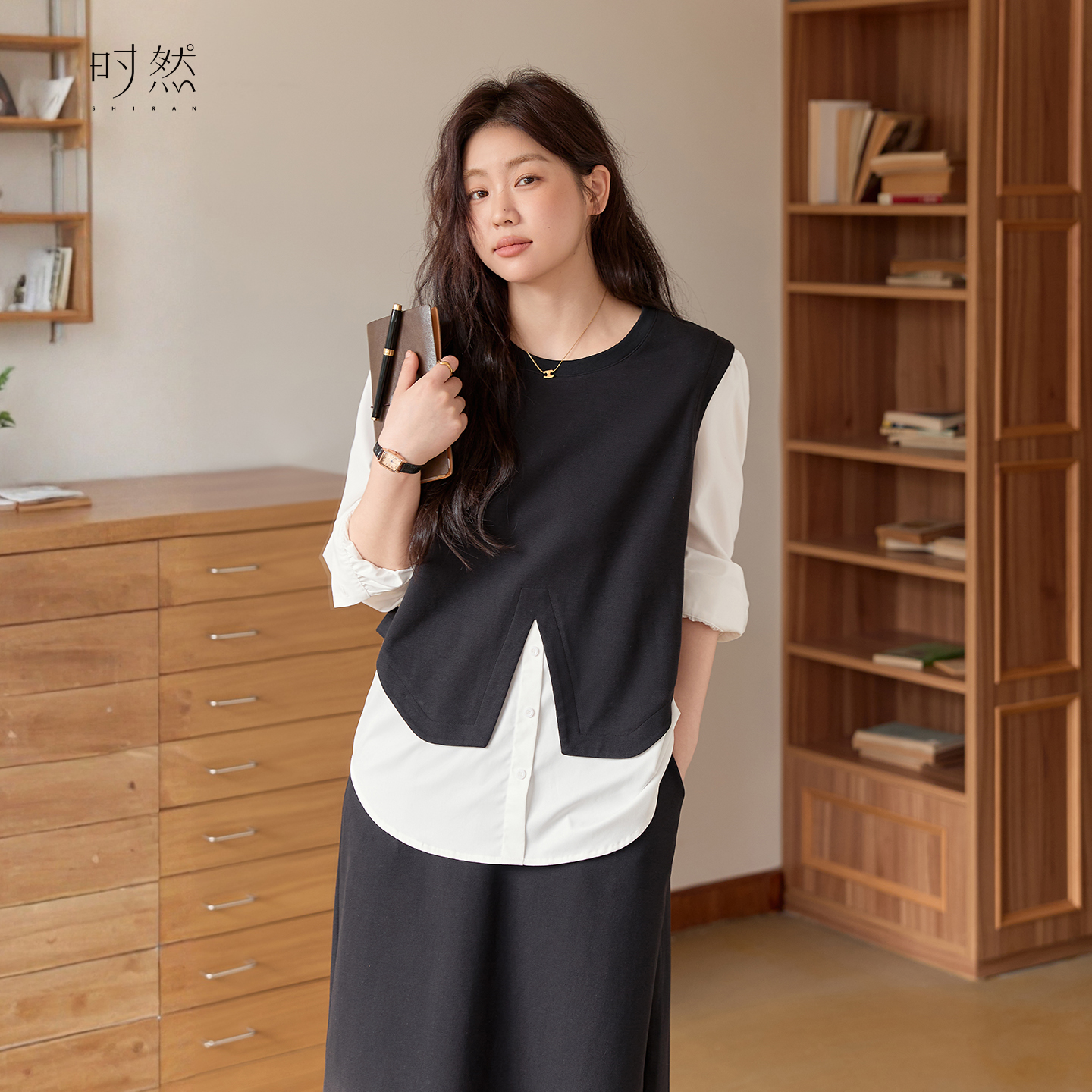 时然【黑白哲学】通勤套装