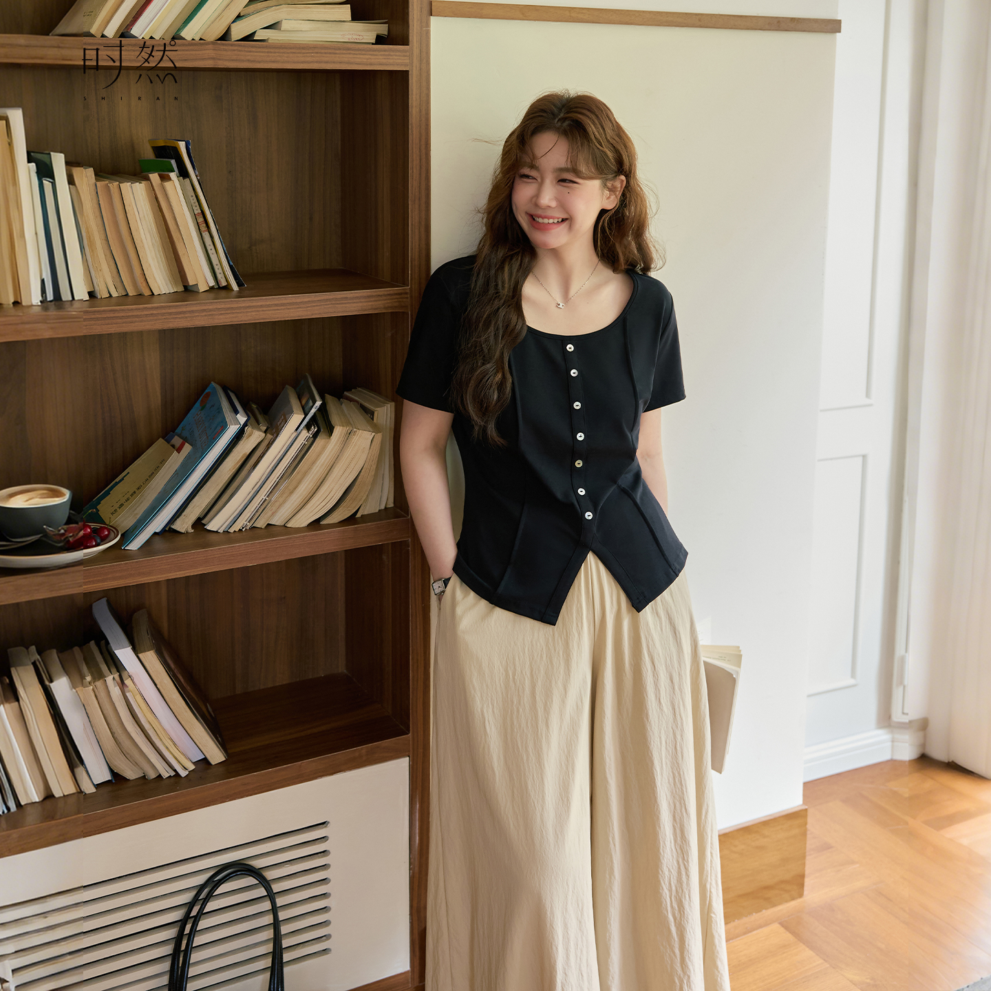 时然大码遮肚藏肉显瘦T恤