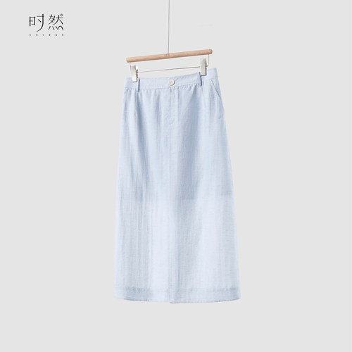 时然【廓形叙事】亚麻半身裙