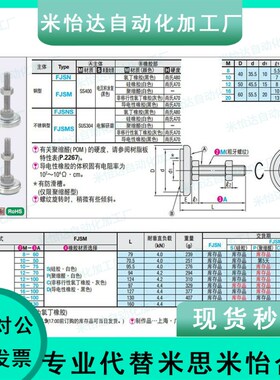 橡胶底座脚轮调整块FJSN8/10/12/16/20-50/6070/75/100米思米