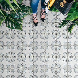 六贝法式复古小花砖卫生间瓷砖浴室侘寂风地砖厨房厕所阳台墙砖