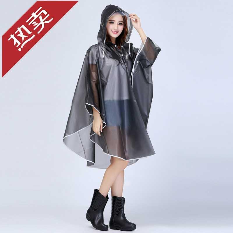 徒步户外学生骑透明短款开衫短新自行雨衣女款成人斗篷磨砂图片