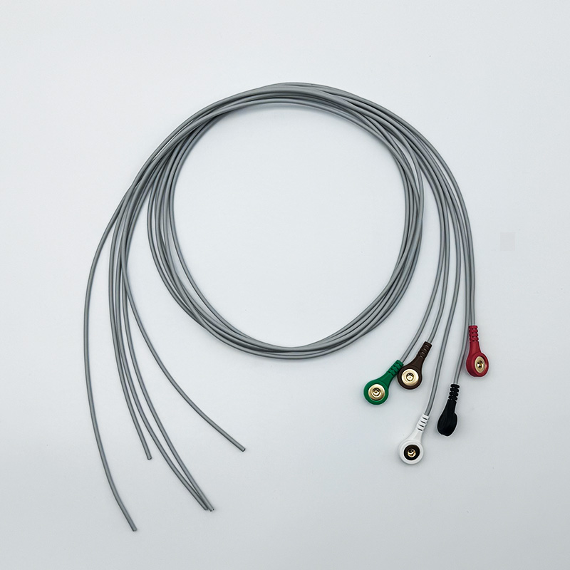 实验室用导联线心电采集线带屏蔽线学生实验电极片连接片心电图机