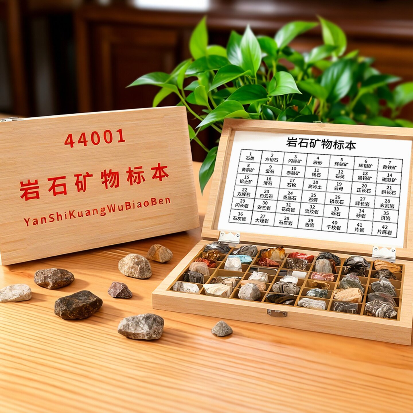 矿物岩石标本三四年级下册科学实验套装岩石矿物标本天然矿石教具
