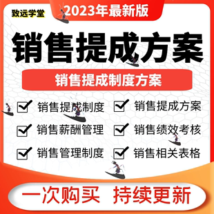 销售提成制度方案业务人员培训薪资薪酬管理绩效考核激励制度表格