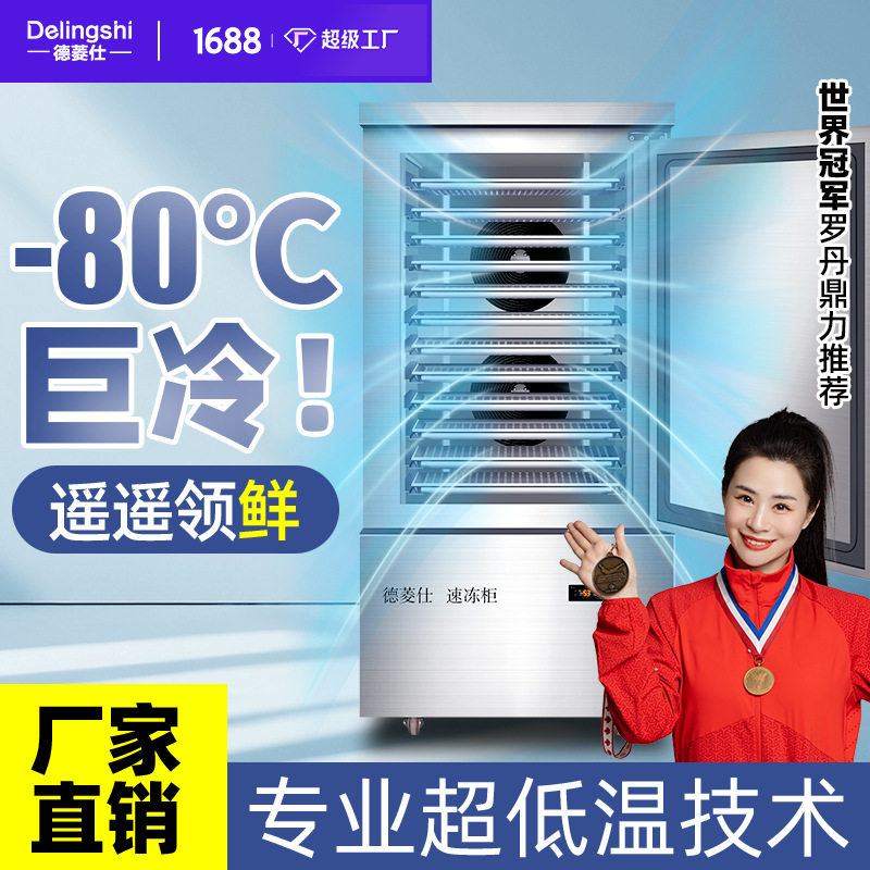 德菱仕速冻冷柜商用零下45度80度急冻插盘冰箱包子饺子海参速冻机