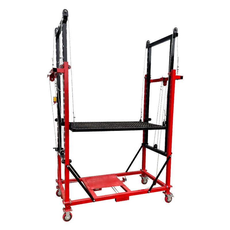 定制电动升降脚手架遥控家I用可折叠移动新型家I用登高提升机自装