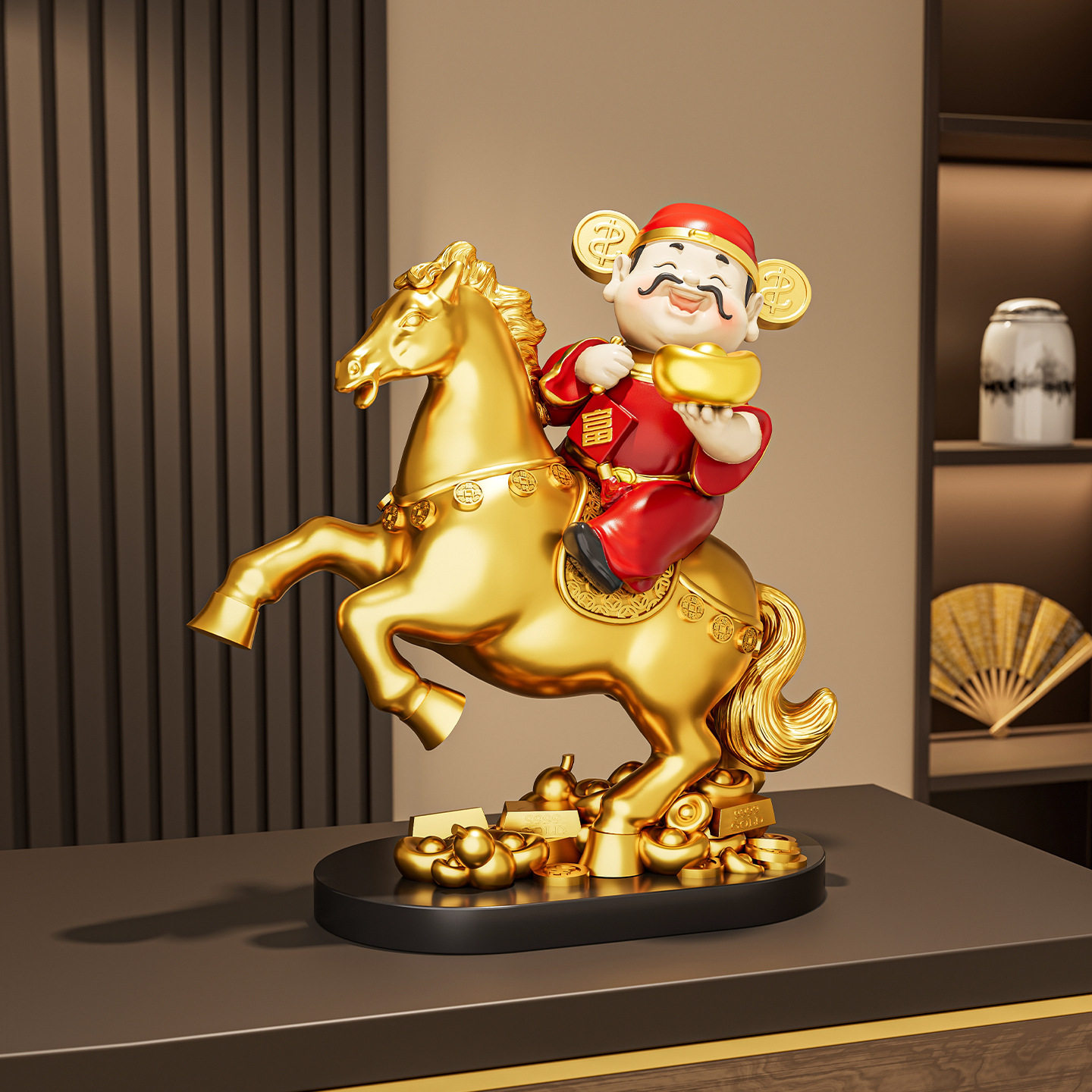 电视柜摆件2026新款客厅旺宅落地高级感小众台面新年轻奢高档玄关