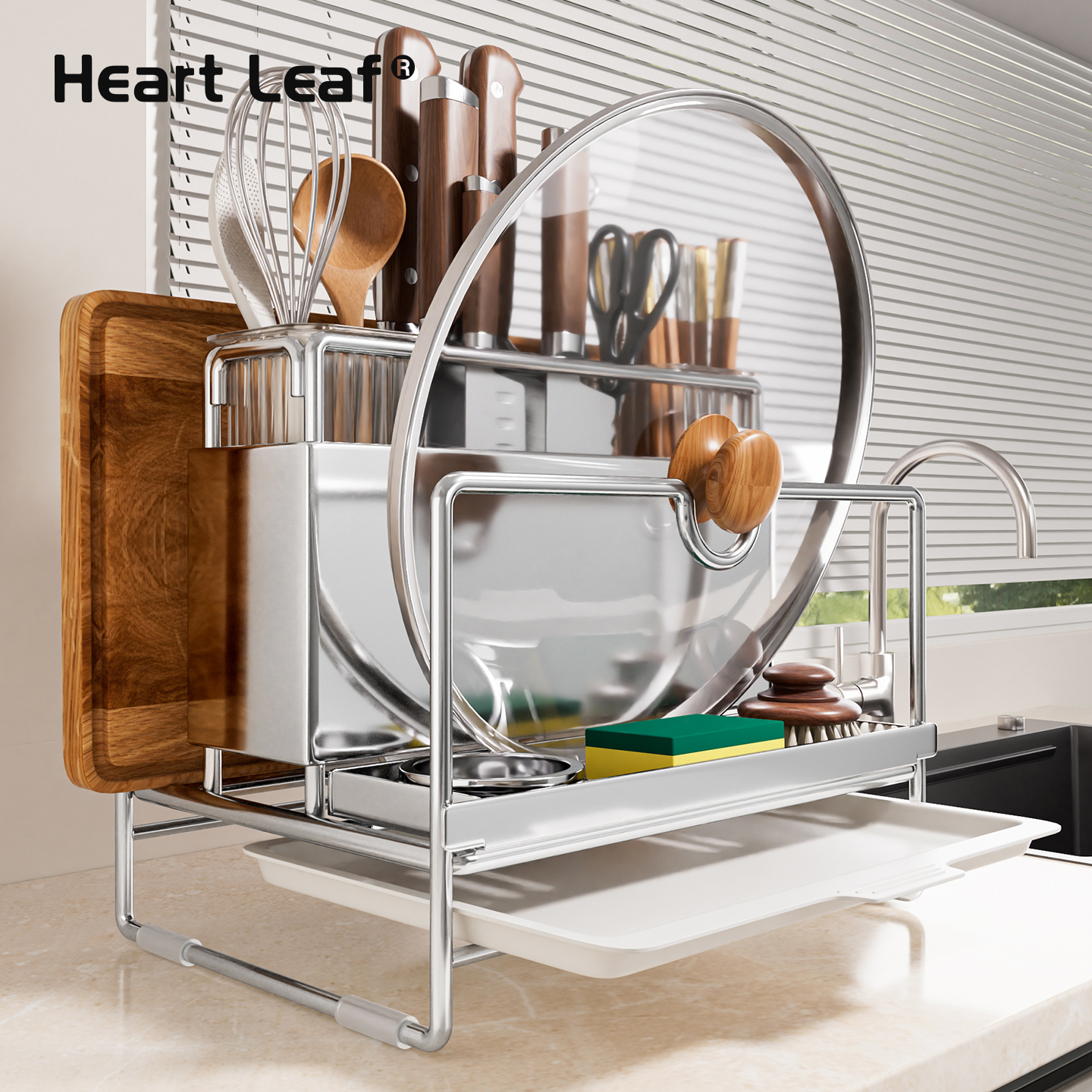 不锈钢厨房刀架多功能置物架