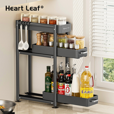 窄款厨房调料品置物架台面抽拉式