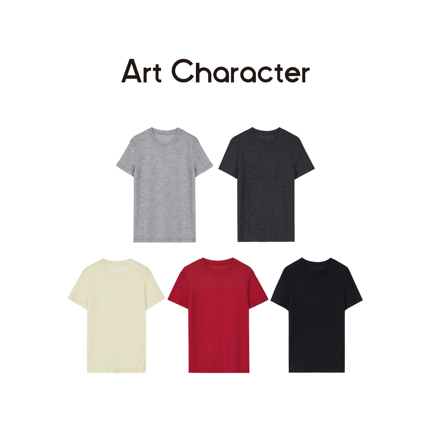 ART CHARACTER/艺符可机洗100羊毛圆领修身羊毛T恤女 26春夏新款