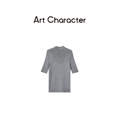 ART CHARACTER/艺符全羊毛半高领短袖圆领T26春季新品