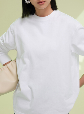 ART CHARACTER/艺符纯棉长袖T恤女秋冬简约套头纯白上衣