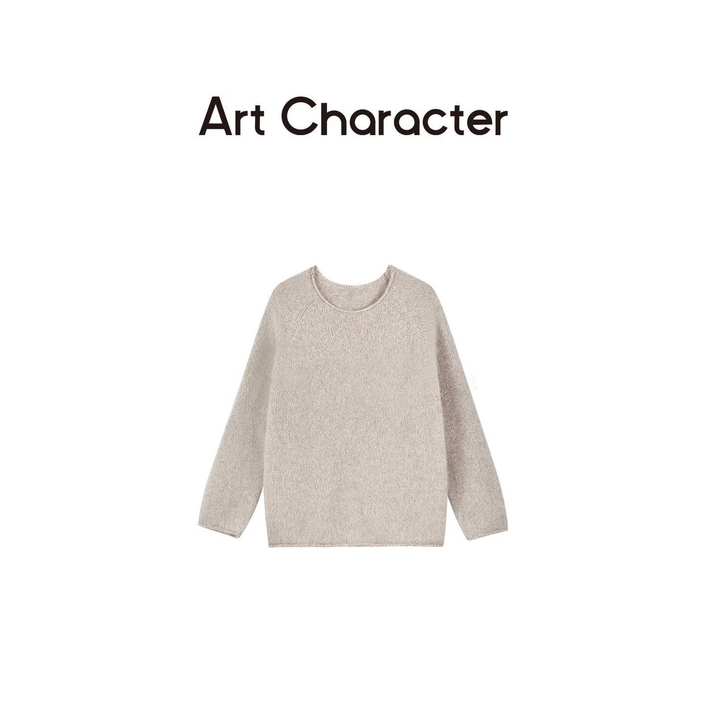 ART CHARACTER/艺符直播新款 100羊毛圆领宽松针织衫毛衣女秋冬