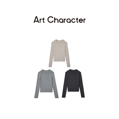 ARTCHARACTER/艺符机洗羊毛混纺圆领长袖外穿打底衫T恤女26秋新品