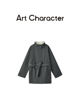 ART CHARACTER/艺符长款风衣式羽绒服--落苏