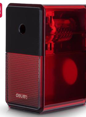 得力71168手摇透明削笔机铅笔彩铅学生文具自动进笔绘画学习考试