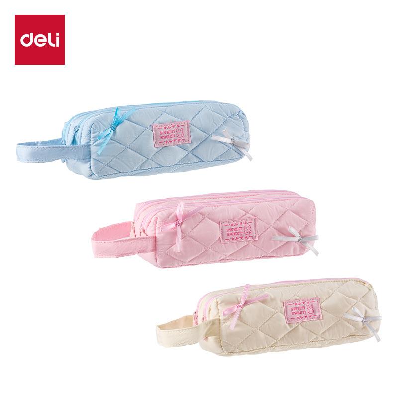 得力BC497少女风双拉链大包笔袋