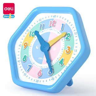 得力教学时钟74368钟点学习器学生学习钟表教具时针分针秒针模型