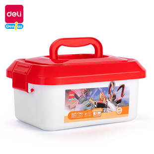 得力YC144粘土动车侠12/24/36色超轻彩泥儿童黏土橡皮泥带工具箱